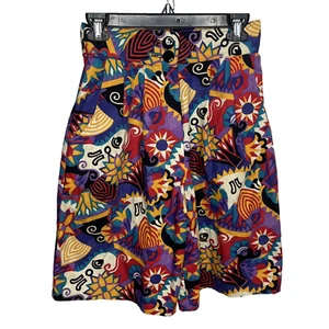 Vintage 80s Hey Max Get Her Funky Abstract Geo High Waist Shorts Size M - Bild 1 von 5