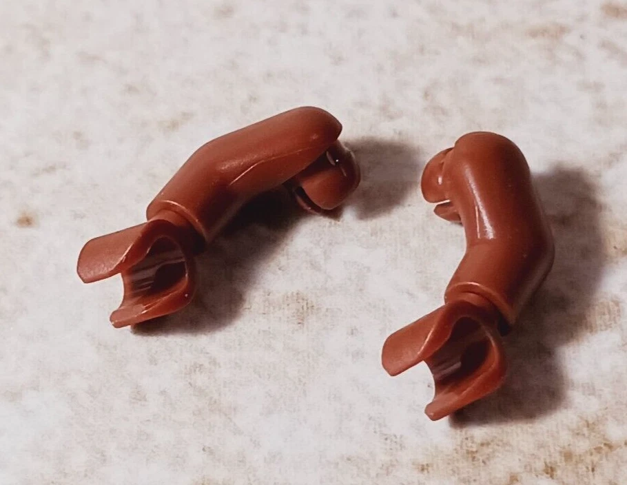 New LEGO Brown Arms Reddish Brown Lot of 2 Right Left Hands Sleeveless Body Part - Image 1 of 1