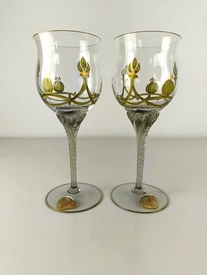 Weingläser Römer Kristall Handbemalt Joska Waldglashütte Jugendstil Bunt Set - Bild 1 von 4