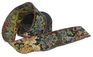 Princess Ribbon Elite Napples Mauve Floral Tapestry Wired 3" x 10yds - Picture 1 of 2