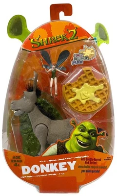 Shrek 2 Movie Donkey Vintage 2004 Action Figure w Double-Hooved Kick Action NEW - Image 1 of 4