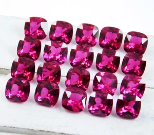 Certified 25 Pcs Natural Mogok Pink Ruby 6mm Super Clean Loose Gemstones - Picture 1 of 20