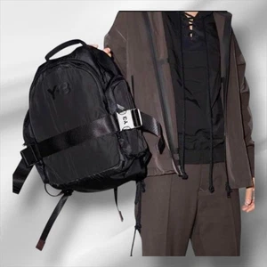 Y-3 Yohji Mochila Negro Nylon Sin Usar Japón Moda Diseñador Marca - Imagen 1 de 5