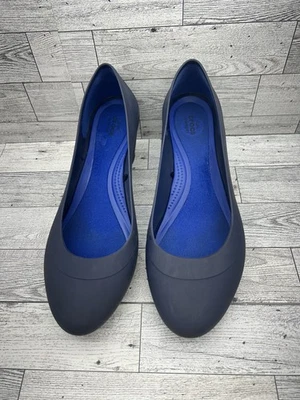 Crocs Shoes Womens Size 9 Navy Blue Wedge Pumps Dual Comfort Closed Toe Casual - Image 1 of 4