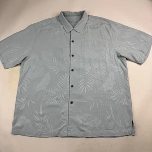 Tommy Bahama Mens XL Baby Blue 100% Silk Hawaiian Shirt - Picture 1 of 8