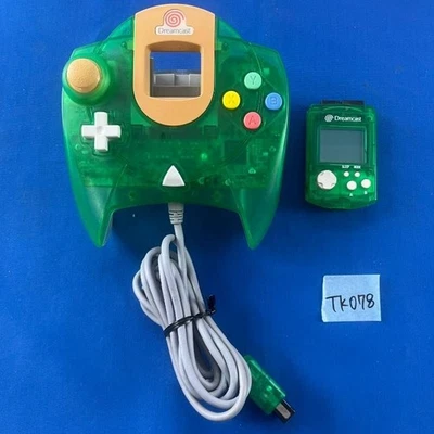 ◇TK078 Sega Dreamcast Controller Lime green with Visual memory Set Japan - Image 1 of 4
