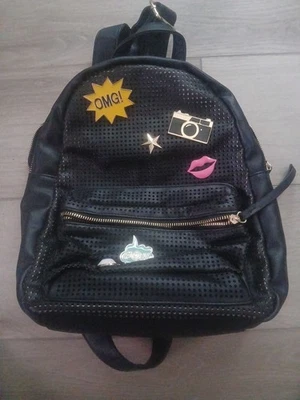 CHARMING CHARLIE SMALL BACKPACK BLACK PRE OWNED - Image 1 of 4
