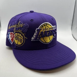 Los Angeles Lakers 1948 75th Anniversary NBA New Era SnapBack Hat Purple/Yellow - Picture 1 of 12