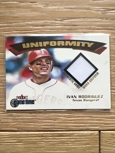 2001 Fleer Game Time - Ivan Rodriguez - Uniformity Game-Worn Jersey - Picture 1 of 2