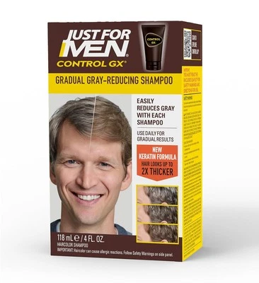 Encendedor champú reductor gris Just for Men Control GX 4 fl oz (paquete de 1)  Foto 1 de 4