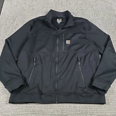 Carhartt Jacket Mens 2XL Tall Black Workman Full Zip Polartec Fleece Work Wear - Image 1 of 4