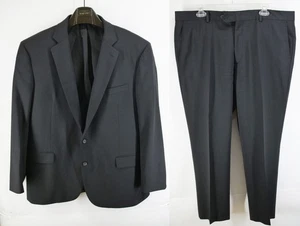 Brooks Brothers 1818 Estrato Trabaldo Togna 100% Wool Black Suit 46R W40 - Picture 1 of 21