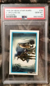 Star Wars 1996 Skybox Sticker #34 🤖 C-3PO & R2-D2 🔥 PSA 10 Gem 🔥 Pop 1 🔥 - Bild 1 von 3