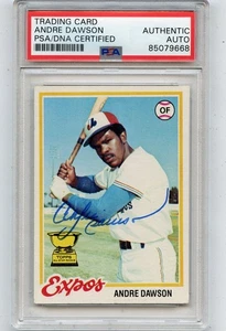 1978 TOPPS #72 ANDRE DAWSON AUTOGRAPH EXPOS, HOF, PSA/DNA CERTIFIED AUTO, 071925 - Picture 1 of 1