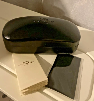 Estuche para gafas Coach New York auténtico negro con cubierta dura gafas de sol gafas Foto 1 de 4