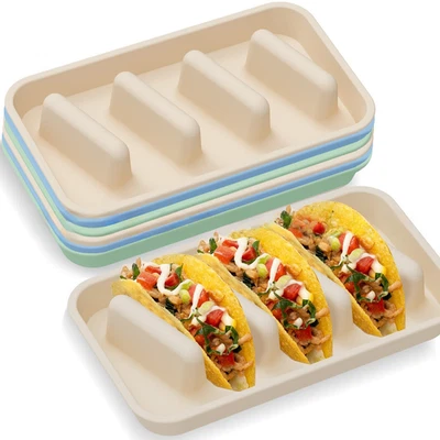 Bandeja de tacos dividida de silicona para tacos y tortillas antideslizante 28 6 por 16 5 CM Foto 1 de 4