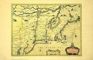 Mapa de Nueva York Nueva Inglaterra Siglo XVII Biblioteca Pública de Nueva York Fuera de Impresión Edición Limitada - Imagen 1 de 1