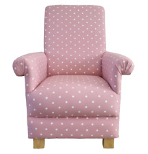 Pink Chair Armchair Clarke Dotty Spot Fabric Nursery Bedroom Polka Dots Lounge
