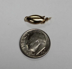 14Kt 14K Yellow or White Solid Gold 11MM Oval Polished Pearl Bead Jewelry Clasp - Picture 1 of 8