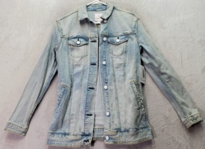 Chaqueta de Camionero LuLaRoe Mujer Pequeña Azul Claro Denim Cuello Unicornio Botón Delantero Foto 1 de 4