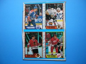 1989/90 O-PEE-CHEE BOX BOTTOM CARD PANEL SHARP!! JARI KURRI STEVE YZERMAN OPC