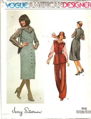 Jerry Silverman Vogue Sewing Pattern 1512 Misses' Jumper Tunic Scarf Sz 12 Uncut - Image 1 of 2