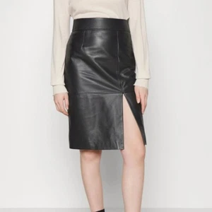 Black Leather Straight Skirt Pencil Leather Skirt For Women - Picture 1 of 5