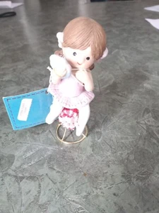 Enesco Figurine 1983 ~ Young Girl On Chair Stool - Picture 1 of 4