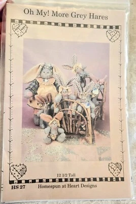 Vintage Country Craft Pattern Project Primitive Decor Rabbit Bunny Dolls 1993 - Image 1 of 2