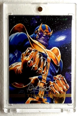1993 Marvel Masterpieces Trading Card 35 THANOS. ARTIST SIGNATURE RAY LAGO - Bild 1 von 2