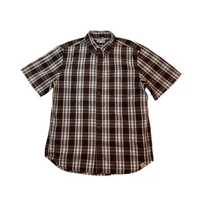 Carhartt Hemd Kurzarm kariert braun Herren Größe L 100% Baumwolle Relaxed Fit - Bild 1 von 10