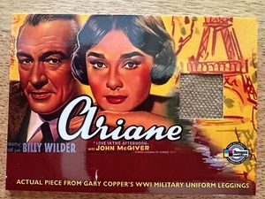 2009 Breygent Movie Posters ARIANE Classic Vintage RELIC GARY COOPER    -55 - Picture 1 of 3