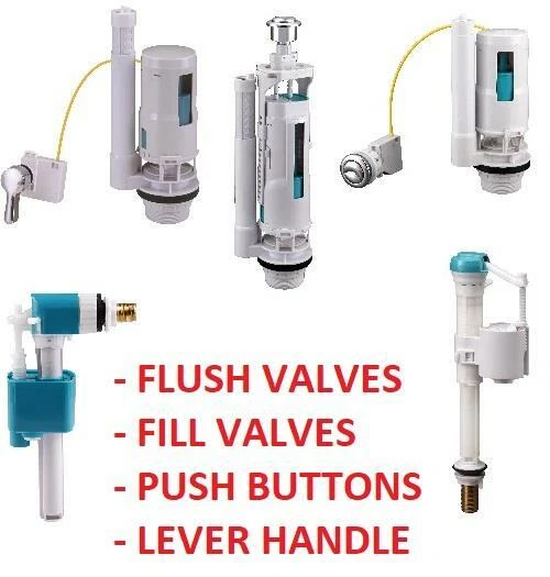 TOILET FLUSH FILL VALVE SYSYEM BUTTON CISTERN DUAL PUSH SIPHON BOTTOM SIDE - Image 1 of 1