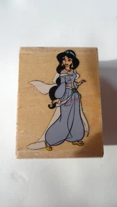 Jasmin (Aladdin) Gummistempel Walt Disney Holz montiert 2 1/4" x1 5/8" - Bild 1 von 5
