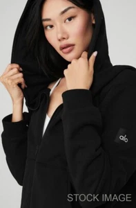 New! | Alo Yoga | Renown Full Zip Hoodie | Black | Size Small - Picture 1 of 11