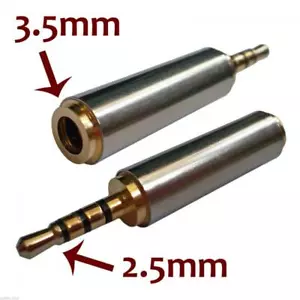 Gold Converter Jack Adapter 2.5 mm Male to 3.5 mm Female Headphone Stereo Audio - Picture 1 of 3