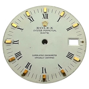 Genuine Rolex Oyster Perpetual Date 34mm Roman Dial White & Gold 1500 - Picture 1 of 4