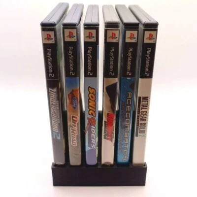 DVD Case Display Stand Holds 6 Cases PS5, PS3, PS2, Xbox, Wii (Black) - Image 1 of 4