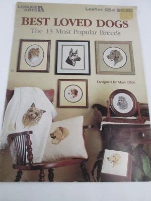 Leisure Arts BEST LOVED DOGS Counted Cross Stitch Pattern BOOKLET Pamphlet Only - Image 1 of 3