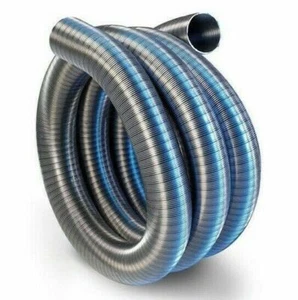 Cheminée Flexible Conduit Doublure - 150mm/3M - Multifuel Inox Acier Tuyau - Picture 1 of 1