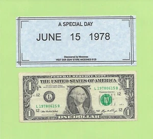 JUNE 15, 1978 .... 2006 $1  L 1978 0615 B .... 1978-06-15         BIRTHDAY NOTE - Picture 1 of 1