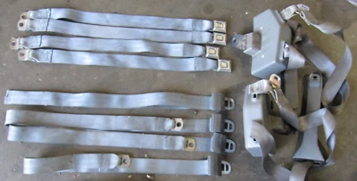 JUEGO CINTURÓN SEGURIDAD FORD BRONCO ECONOLINE FURGONETA SUV + RETRACTORES COMPLETO FECHA 1989 BONITO Foto 1 de 4