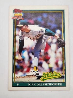 1991 Topps Traded #35T Kirk Dressendorfer Oakland Athletics Baseball Card - Image 1 of 2
