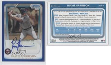 2011 Bowman Draft Chrome Prospects Blue Refractor /150 Travis Harrison Auto