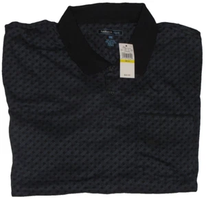 Van Heusen Studio Polo Shirt Mens Size 2XL Blue Short Sleeve Diamond Pattern - Picture 1 of 24
