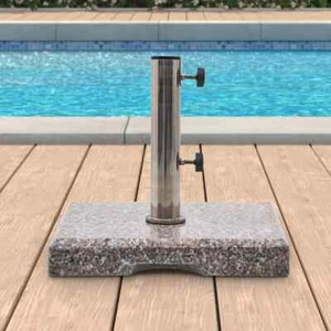 Maypex Patio Umbrella Base 42 lbs. Weather Resistant Square Grante Metal in Gray - Picture 1 of 3