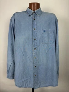 90s Dockers Khakiware Chambray Shirt XLT Tall Long Sleeve Button Down Preppy VTG - Picture 1 of 20
