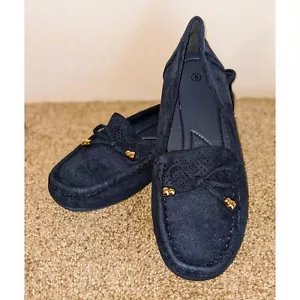Comfort Loafers Slip On Moccasins Casual Driving Shoes Navy Blue Size 8 NEW - Picture 1 of 7