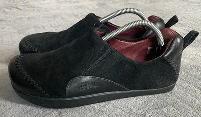 Mocasín Kalso Earth Radius Caribou 7B para mujer zapato plano sin cordones cuero negro Foto 1 de 4