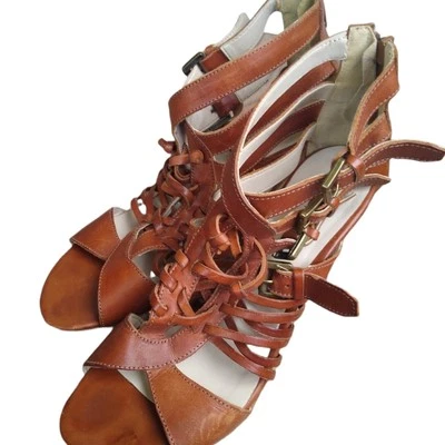 Boutique 9 leather stacked heeled Strapy Gladiator Sandals.Soze 9.5 - Image 1 of 4
